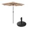 Villacera 9-Foot Outdoor Patio Umbrella with Base, Beige 83-OUT5442B - alternate 2